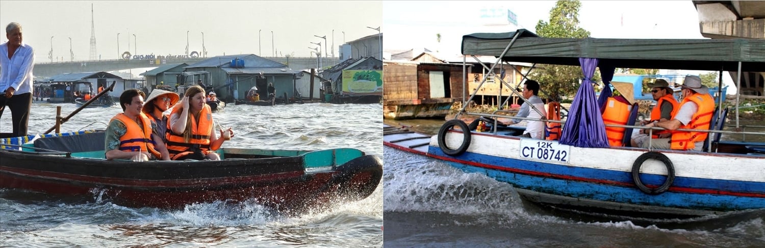 Du khách tham quan, trải nghiệm trên sông Cần Thơ