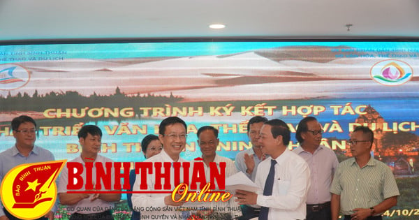 Signing of cooperation agreement on cultural, sports and tourism development between Binh Thuan and Ninh Thuan