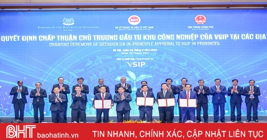 Awarding the investment policy decision for VSIP project worth over 1,555 billion VND in Ha Tinh