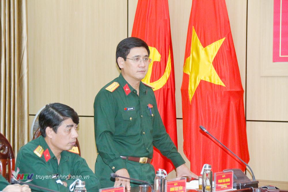 Colonel Phan Dai Nghia - Member of the Provincial Party Standing Committee, Commander of the Provincial Military Command spoke at the conference.