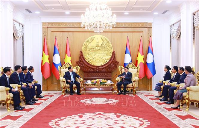 Prime Minister Pham Minh Chinh meets with General Secretary and President of Laos