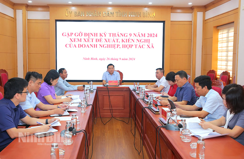 Provincial People's Committee leaders periodically receive businesses in September