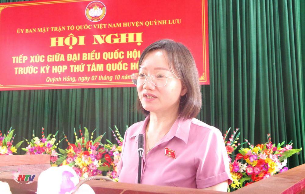 Ms. Thai Thi An Chung - Deputy Head of the Provincial National Assembly Delegation spoke at the conference.