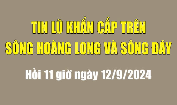 Noticias de emergencia sobre inundaciones en los ríos Hoang Long y Day (a las 11:00 a. m. del 12 de septiembre de 2024)