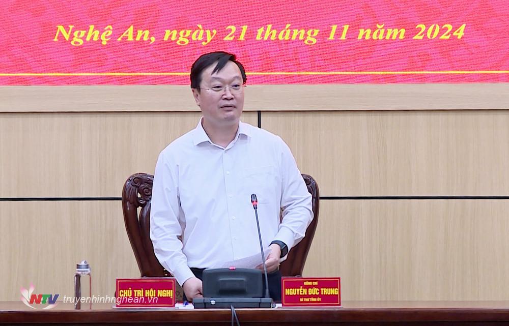 Comrade Nguyen Duc Trung - Provincial Party Secretary, Chairman of the Provincial People's Committee, Secretary of the Provincial Military Party Committee delivered a concluding speech at the conference.