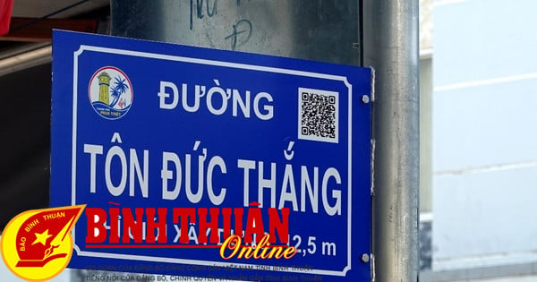 Phan Thiết gắn mã QR Code trên biển tên đường của thành phố