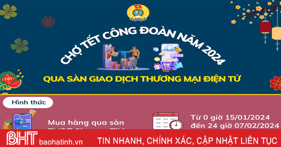 "Union Tet Market 2024" sells free goods to 2,000 Ha Tinh workers