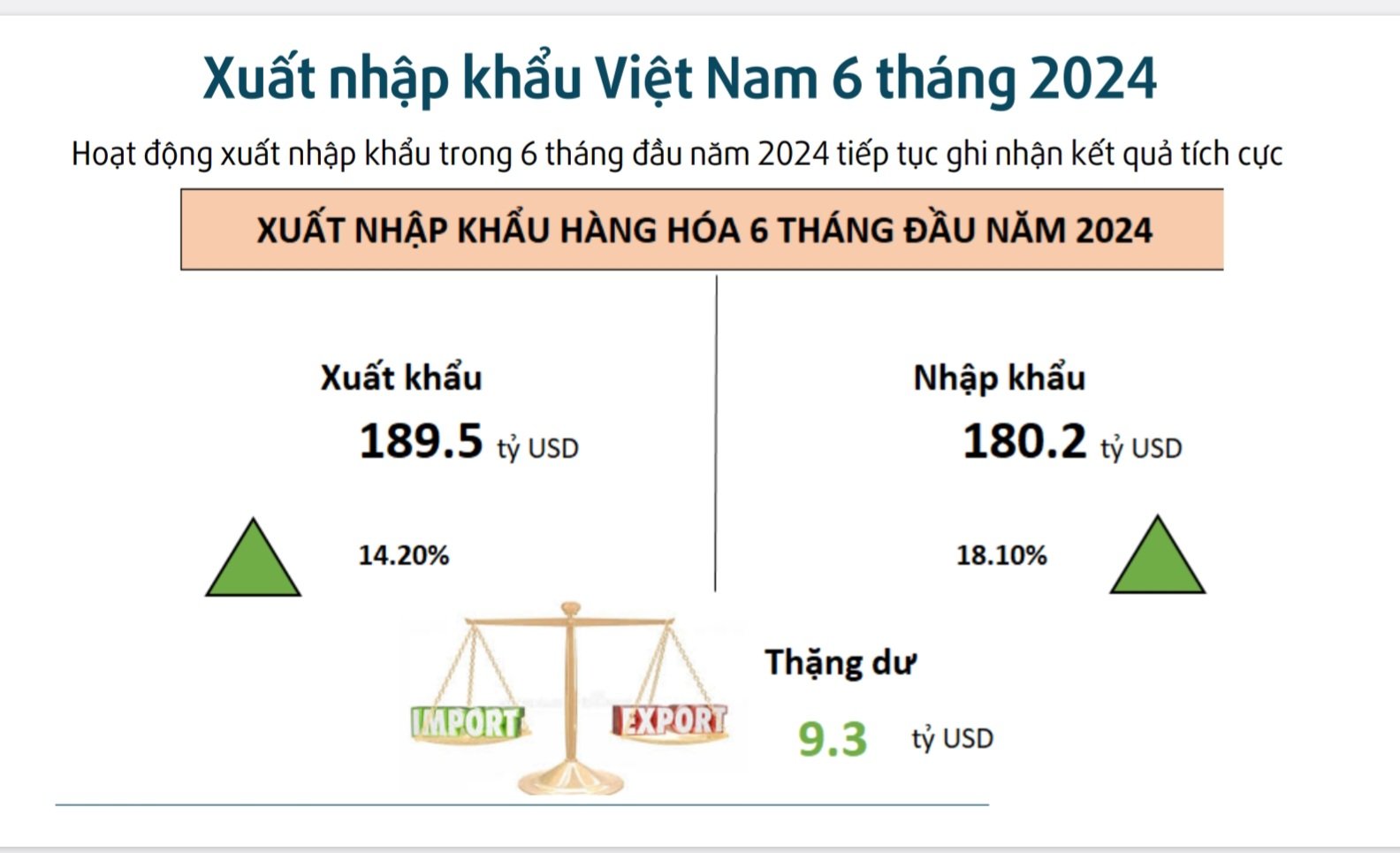 Importaciones y exportaciones de Vietnam en 6 meses de 2024 (Fuente: Departamento de Importación y Exportación, Ministerio de Industria y Comercio).