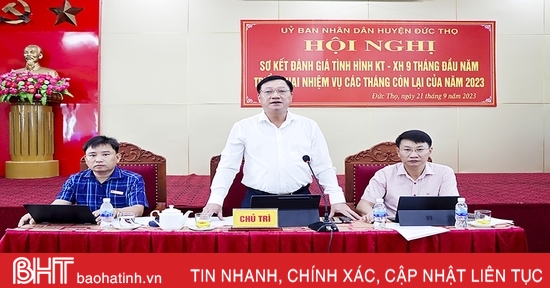 Hết quý III, Đức Thọ có 19/24 chỉ tiêu đạt và vượt kế hoạch