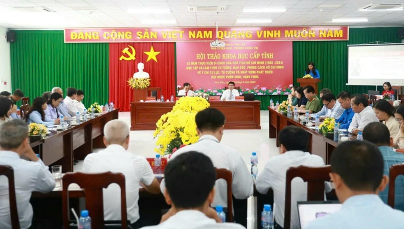 Conferencia científica de Phu Yen sobre los 55 años de implementación del Testamento del Presidente Ho Chi Minh (foto 1)