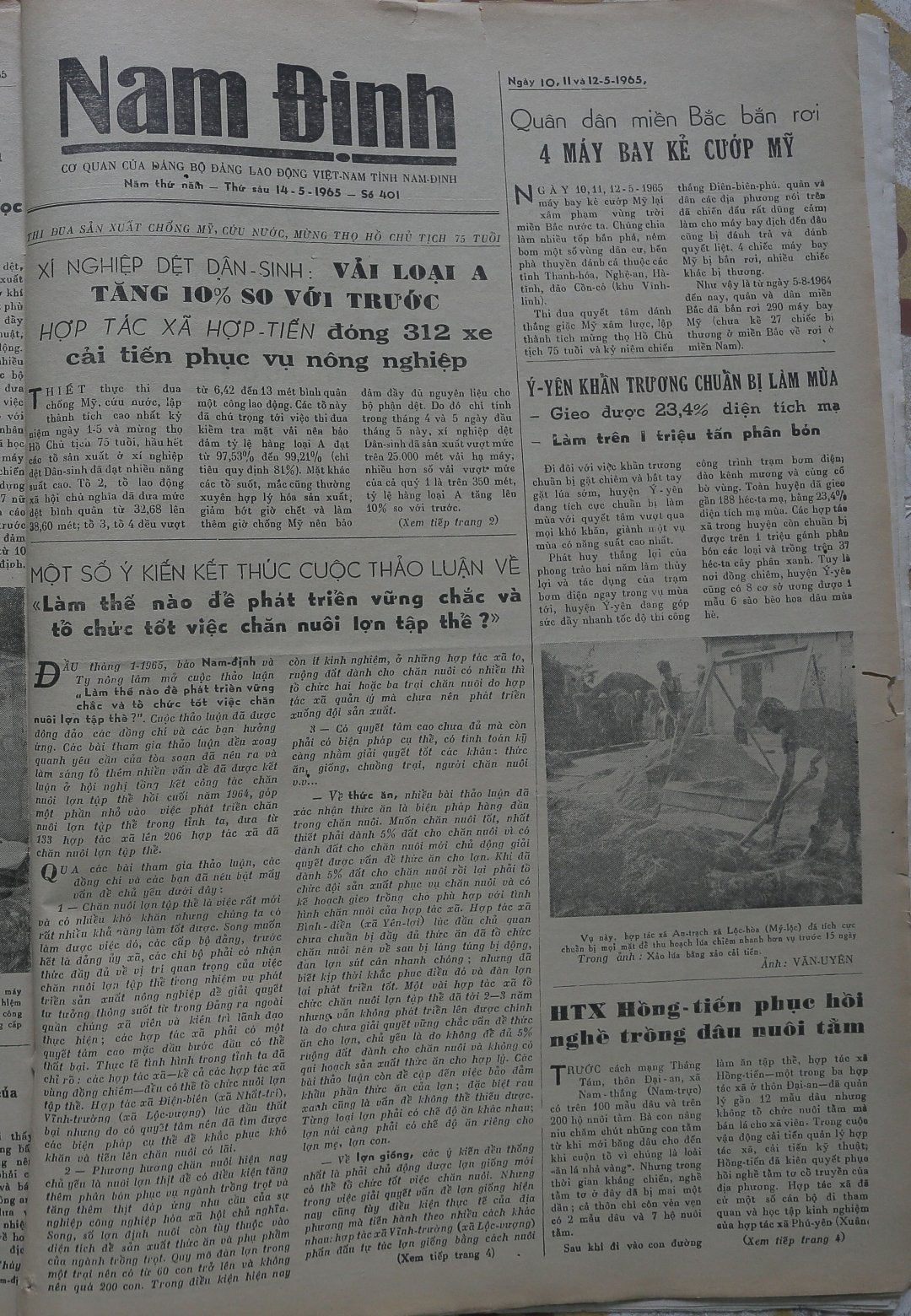 Nam Dinh Newspaper Last issue published on May 14, 1965
