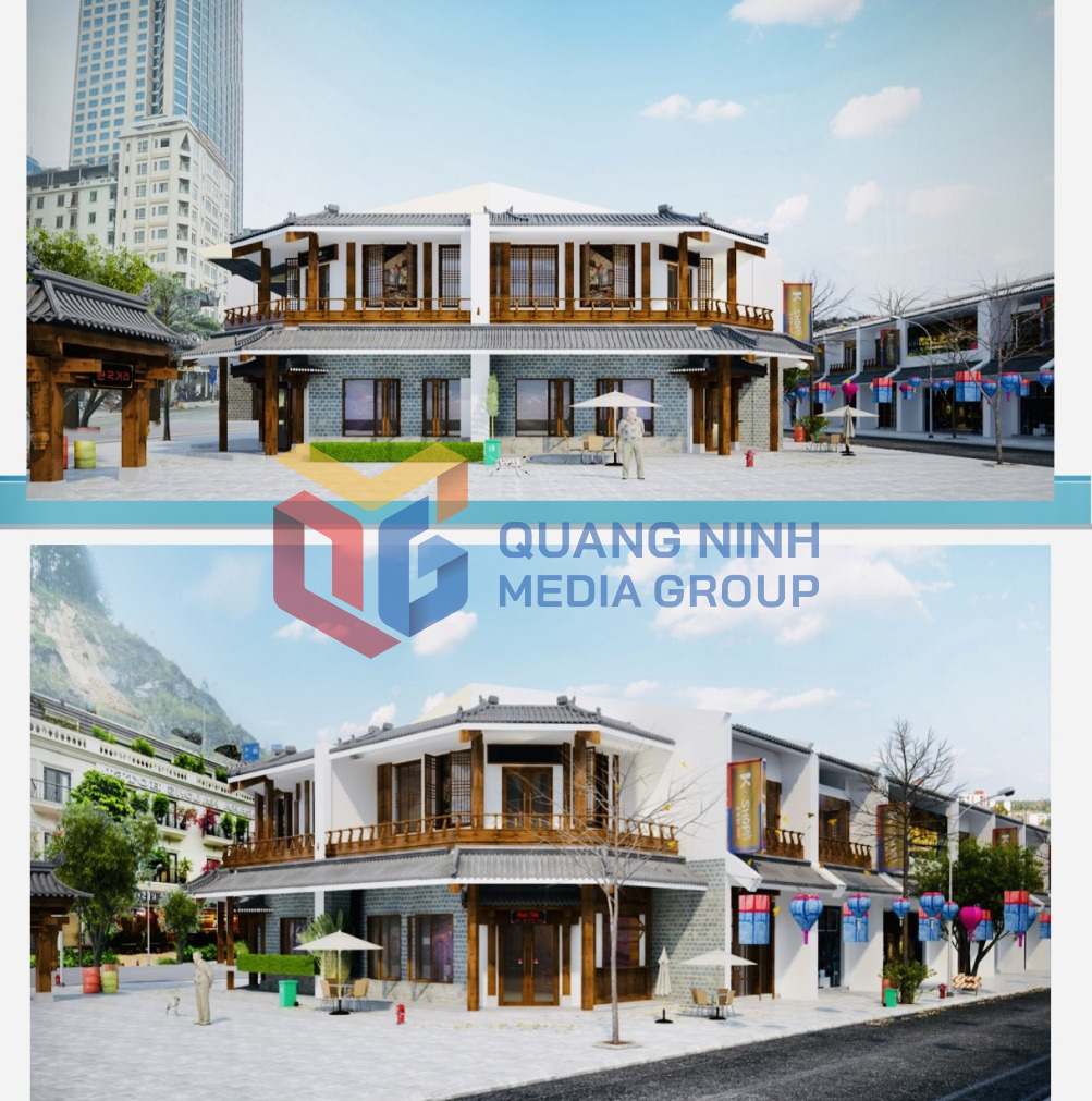 Perspective of K-Street area at Bai Chay walking street.