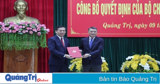 Công bố quyết định của Bộ Chính trị về điều động, chỉ định ông Nguyễn Long Hải giữ chức Bí thư Tỉnh ủy Quảng Trị