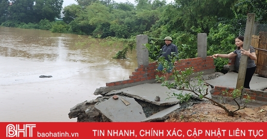 Continuous landslides on Ngan Mo River, people in the downstream area of ​​Ke Go are worried