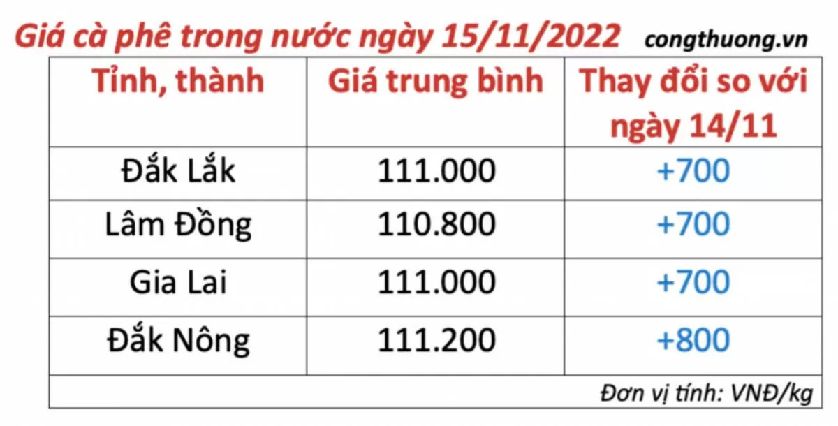 Giá cà phê hôm nay, 15/11/2024: Giá cà phê trong nước tiếp tục tăng cao