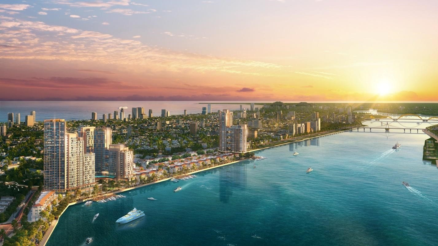 Las torres Symphony sobre el río Han son el complemento perfecto para vivir en Da Nang. (Imagen ilustrativa en perspectiva)