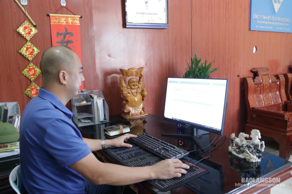 Les entreprises de la ville de Dinh Lap, district de Dinh Lap, mènent une enquête DDCI en ligne