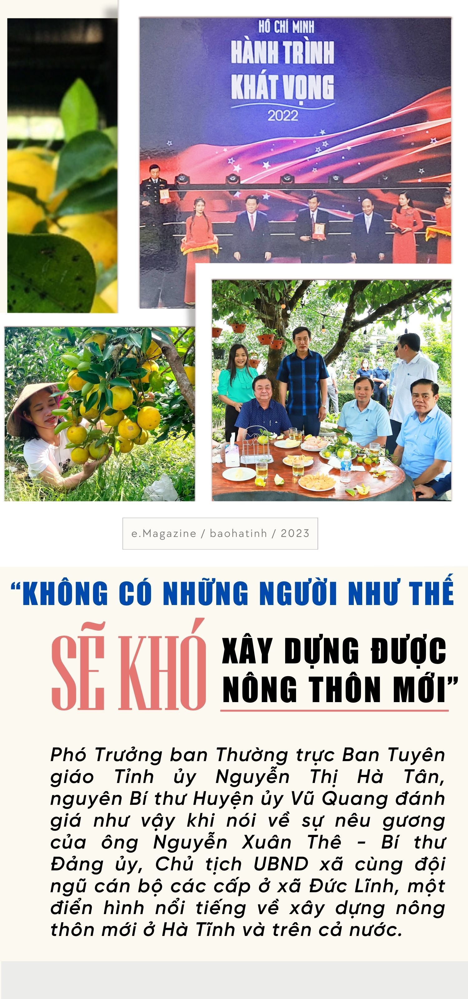 “Không có những người như thế sẽ khó xây dựng được nông thôn mới”