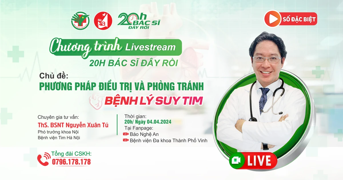 Chương trình livestream &#039;Phương pháp điều trị và phòng tránh bệnh lý suy tim&#039; 20h ngày 4/4