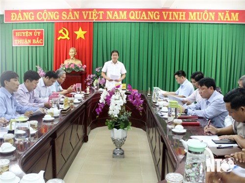 Đoàn giám sát 1521 của Ban Thường vụ Tỉnh ủy làm việc với Huyện ủy Thuận Bắc và Huyện ủy Ninh Sơn