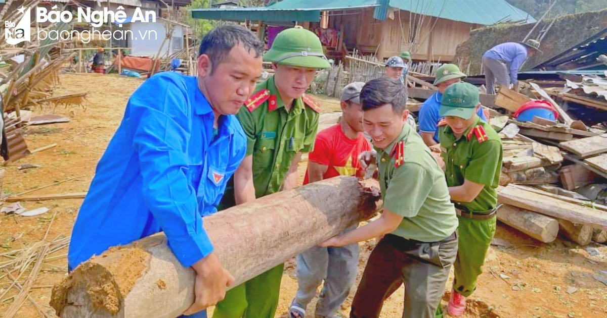 Các huyện miền Tây Nghệ An căng mình khắc phục hậu quả mưa đá, tố lốc