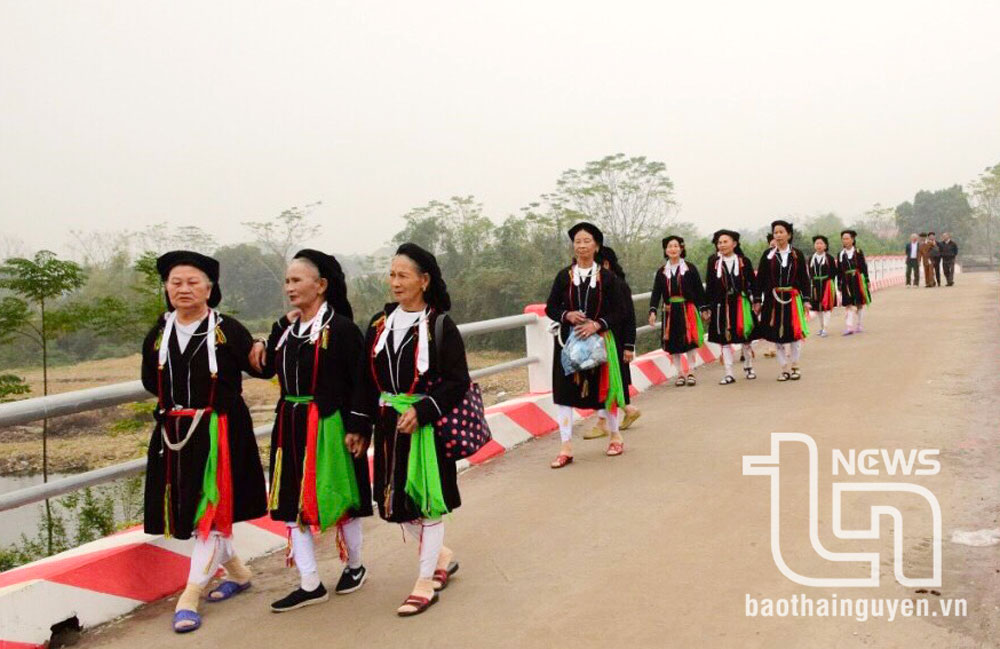 Members of the Association for the Protection and Promotion of the Cultural Values of the San Diu ethnic group in the province participated in the Soong Co singing exchange.