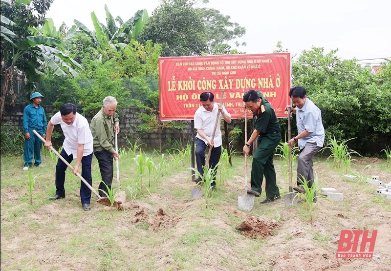 Thị xã Nghi Sơn khởi công xây dựng nhà ở cho hộ nghèo, hộ gia đình chính sách