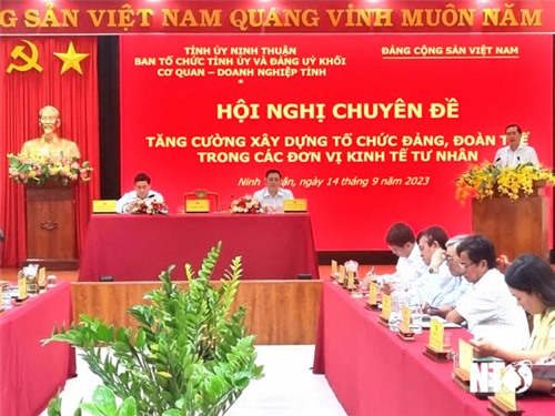 Hội nghị chuyên đề về tăng cường xây dựng tổ chức đảng, đoàn thể trong các đơn vị kinh tế tư nhân