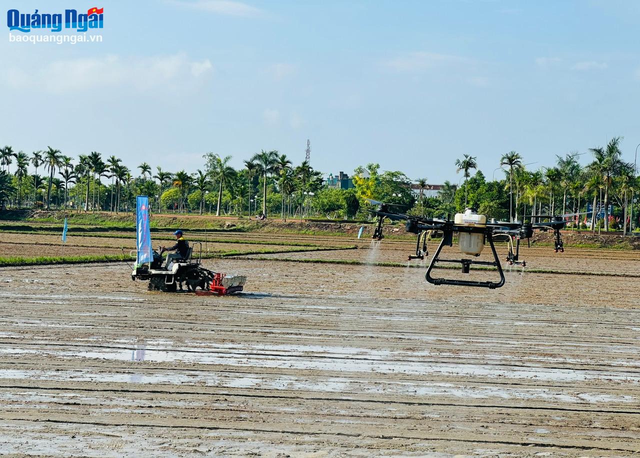 Demonstration of cluster rice seeder model and