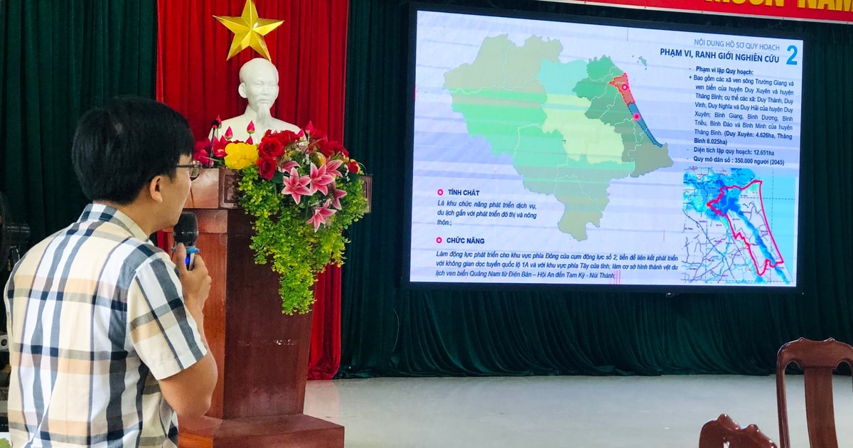 Commentaire sur le projet de plan directeur pour la construction des zones côtières des districts de Duy Xuyen et Thang Binh