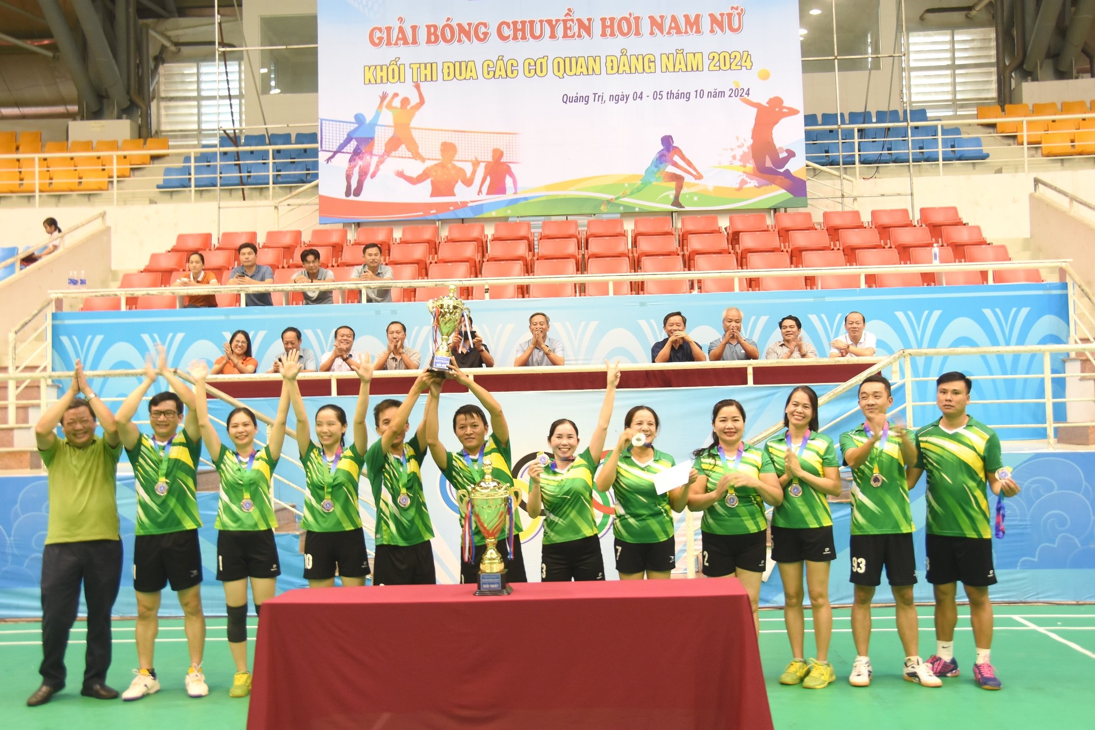 Closing ceremony and award ceremony of the 2024 Men's and Women's Volleyball Tournament for Emulation Blocks of Party Agencies