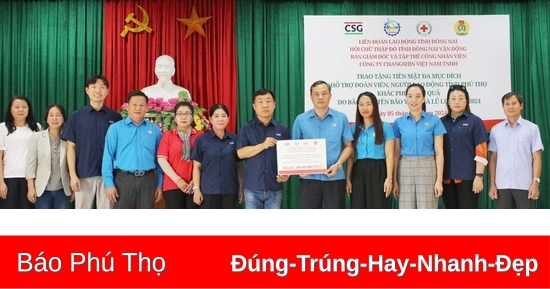 Tiếp nhận 100 triệu đồng hỗ trợ công nhân lao động bị ảnh hưởng do bão số 3