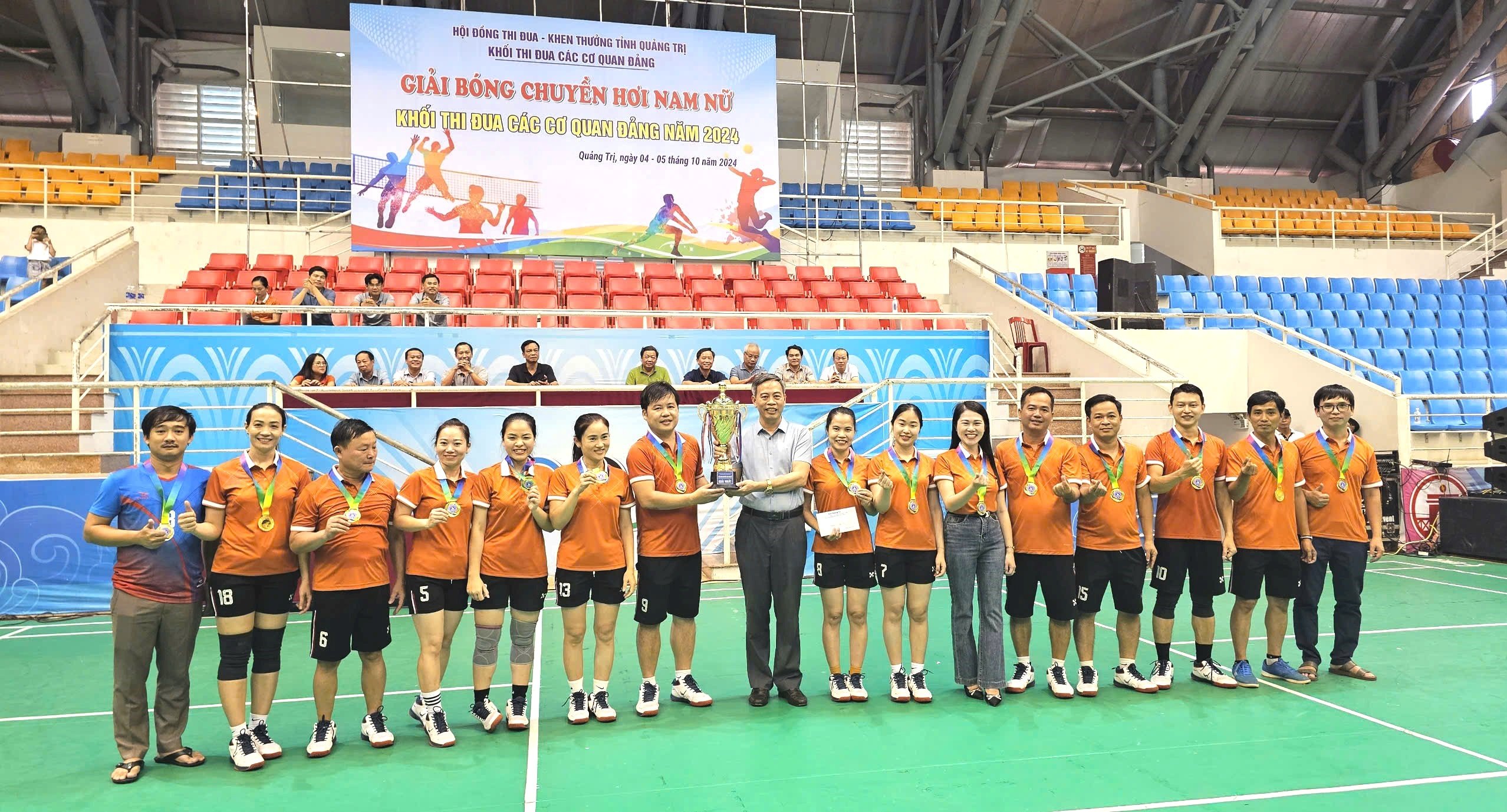 Closing ceremony and award ceremony of the 2024 Men's and Women's Volleyball Tournament for Emulation Blocks of Party Agencies