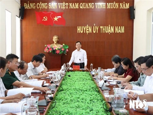 Đoàn giám sát của Ban Thường vụ Tỉnh ủy làm việc với Huyện ủy Thuận Nam