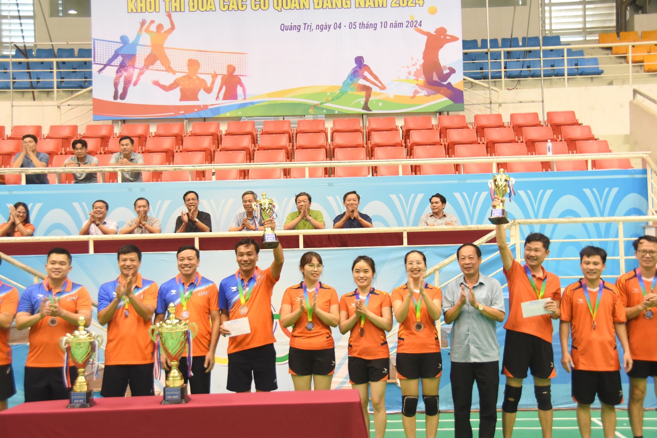 Closing ceremony and award ceremony of the 2024 Men's and Women's Volleyball Tournament for Emulation Blocks of Party Agencies