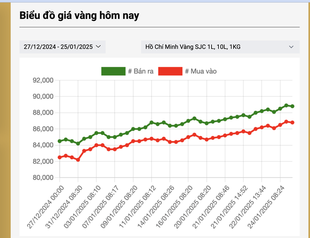 Giá vàng SJC bất ngờ tiến sát 89 triệu đồng/lượng khi giá thế giới hướng đỉnh lịch sử- Ảnh 2.