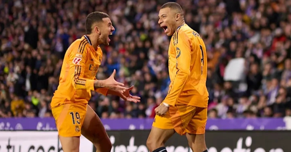 Mbappe scored a hat-trick on the day Real Madrid won big