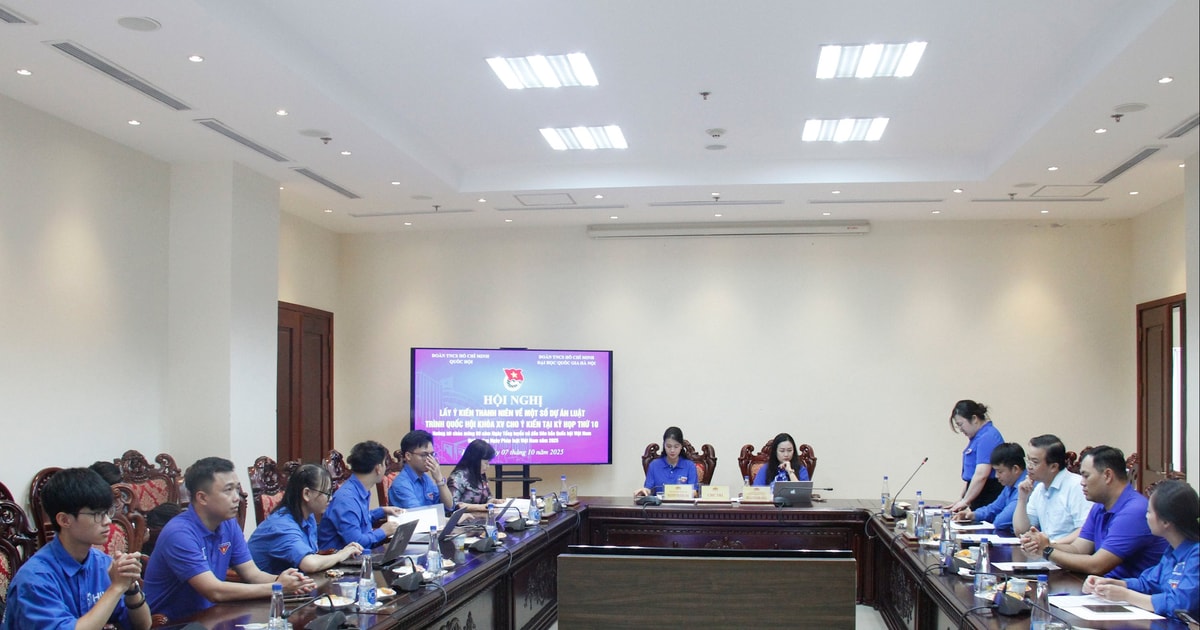 Hội nghị lấy ý kiến thanh niên về một số dự án luật trình Quốc hội tại Kỳ họp thứ Mười