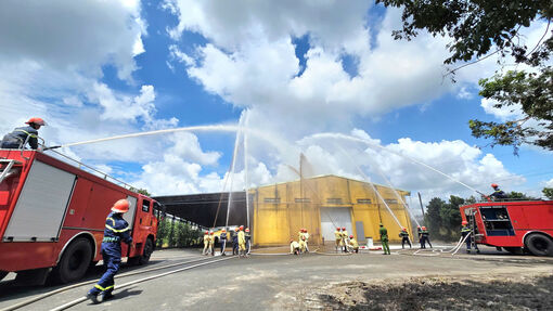 Thực tập phương án chữa cháy và cứu nạn, cứu hộ tại Công ty Cổ phần cao su Tân Biên