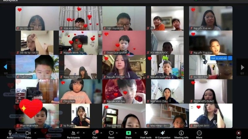 Giờ học trực tuyến của Trường trung học cơ sở Giảng Võ (phường Giảng Võ, Hà Nội).