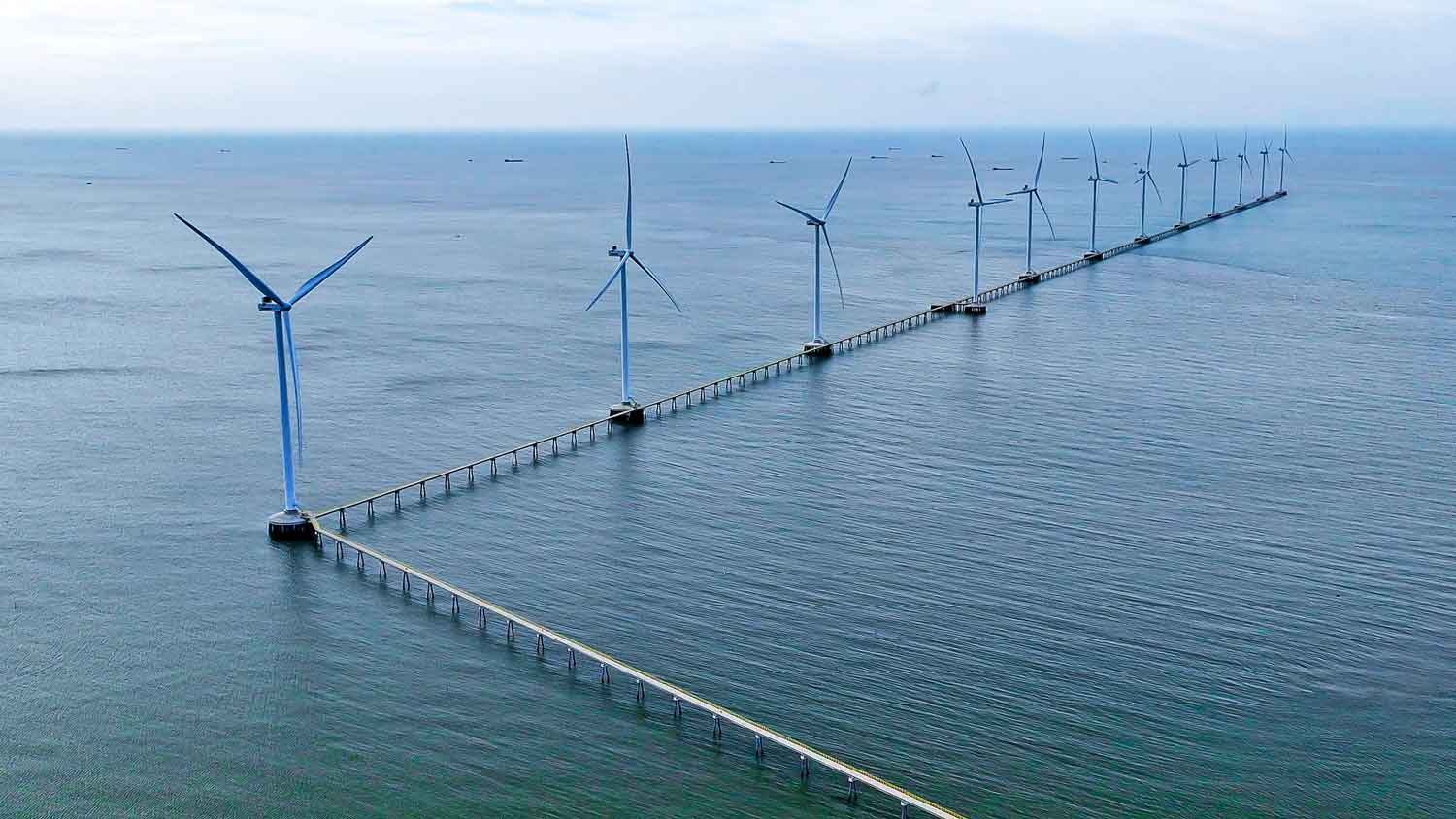 Vinh Long har som mål å integrere utvikling av havområder med utnyttelse av potensialet for fornybar energi og akvakultur. Foto: NGO ANH KHOA