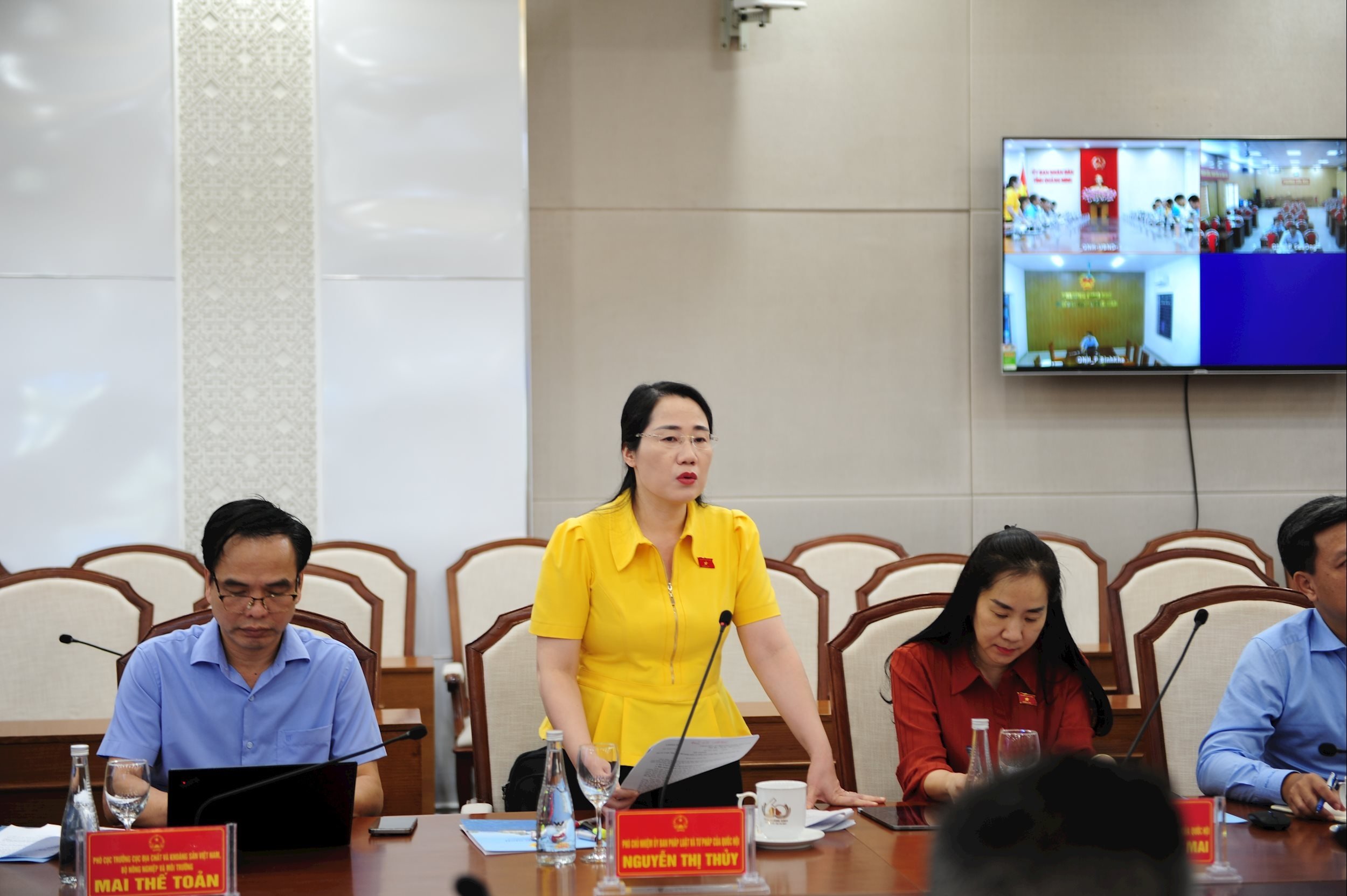 Vice Chairwoman of the Committee on Law and Justice Nguyen Thi Thuy speaks