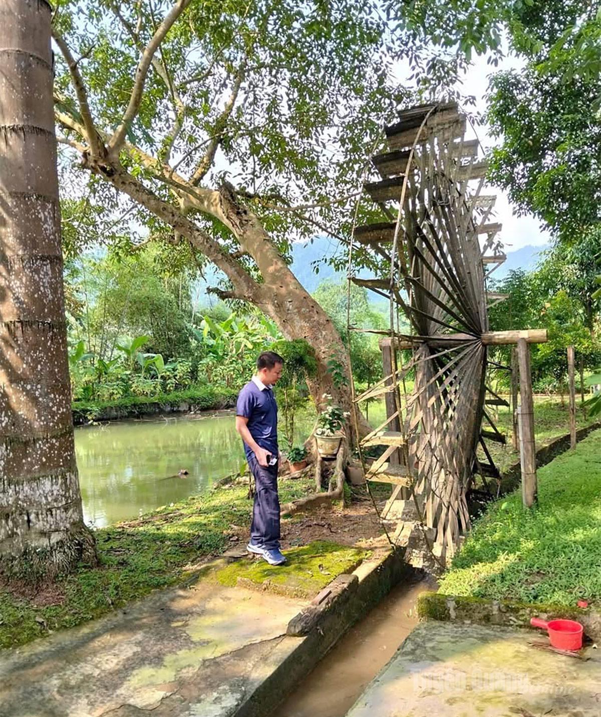 Cọn nước truyền thống- biểu tượng gắn liền với sản xuất nông nghiệp của người dân Thôn Khun.