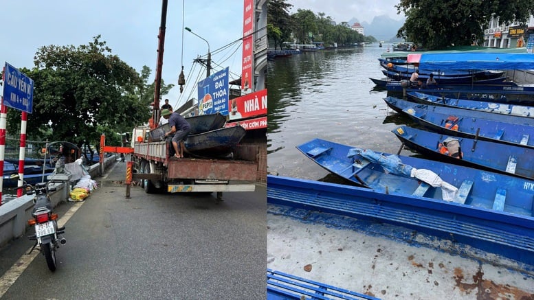বন্যার পানি পেরিয়ে ভালোবাসা বহনকারী নৌকা - ছবি ১। Những con thuyền chở nghĩa tình vượt dòng nước lũ- Ảnh 1.