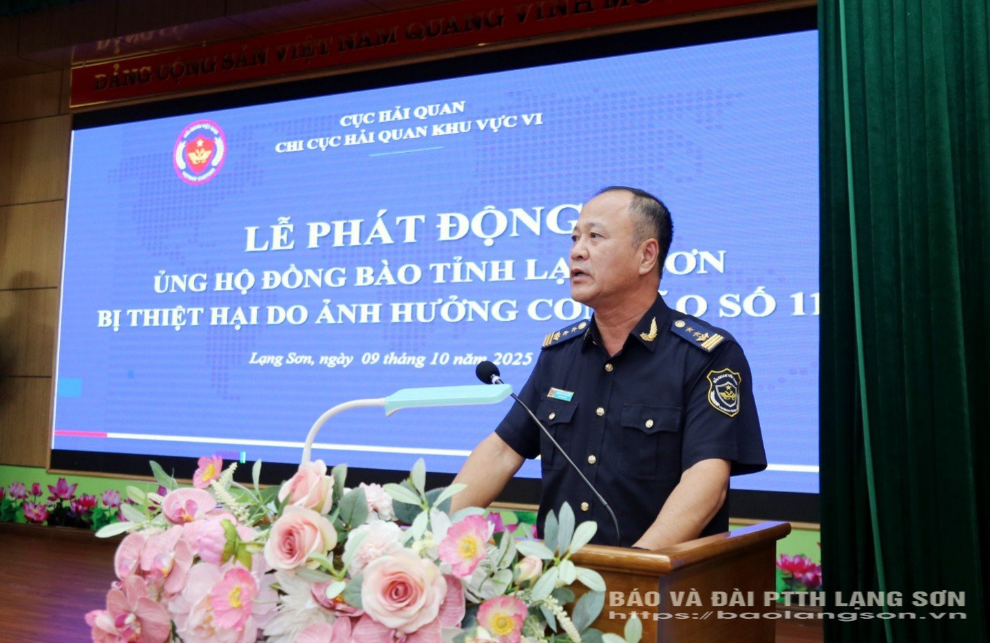 Lãnh đạo Chi cục Hải quan khu vực VI phát biểu tại lễ phát động
