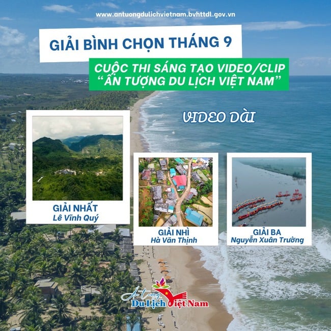 Công bố giải bình chọn tháng 9 Cuộc thi "Sáng tạo Video/Clip Ấn tượng Du lịch Việt Nam" - Ảnh 2. Công bố giải bình chọn tháng 9 Cuộc thi "Sáng tạo Video/Clip Ấn tượng Du lịch Việt Nam" - Ảnh 2.