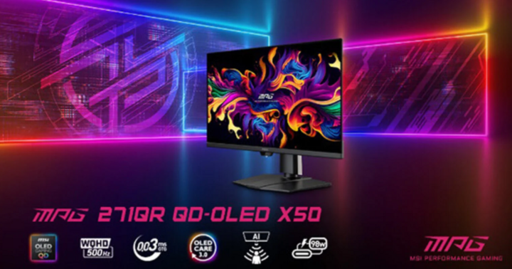 ម៉ូនីទ័រ MPG 271QR QD-OLED X50៖ ម៉ូនីទ័រលេងហ្គេមទំហំ 27 អ៊ីញជាមួយនឹងកម្រិតភាពច្បាស់ WQHD ល្បឿនស្កេនរហូតដល់ 500Hz និងពេលវេលាឆ្លើយតប 0.03ms ដែលផ្តល់នូវបទពិសោធន៍មើលឃើញយ៉ាងរលូន និងច្បាស់លាស់។ បំពាក់ដោយ AI Care Sensor ដើម្បីការពារភ្នែក និងបង្កើនប្រសិទ្ធភាពថាមពល នេះជាជម្រើសដ៏ល្អឥតខ្ចោះសម្រាប់អ្នកលេងហ្គេមអាជីព និងអ្នកចូលចិត្តល្បឿន។