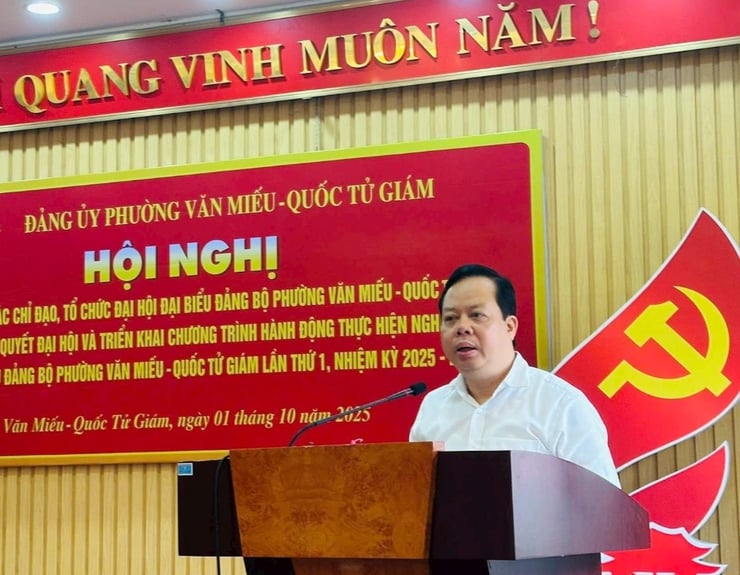Phường Văn Miếu - Quốc Tử Giám quyết tâm thực hiện thắng lợi Nghị quyết Đại hội Đảng bộ lần thứ I- Ảnh 1.