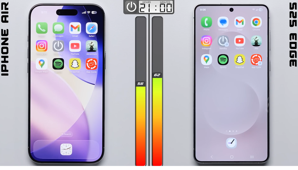 Đọ pin của iPhone Air và Samsung Galaxy S25 Edge: Máy nào thắng? - 2