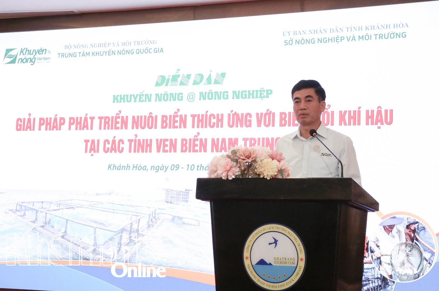 លោក Hoang Van Hong នាយករងមជ្ឈមណ្ឌលផ្សព្វផ្សាយកសិកម្មជាតិបានបើកវេទិកា។
